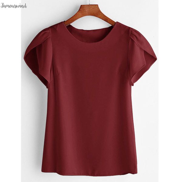 

blouse ladies sale womens loose solid crop vest new holiday summer solid basic femme chiffon plus size, White