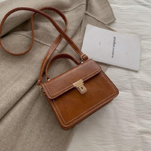 

2020 new ladies pu leather shoulder bag messenger bag handbag small square