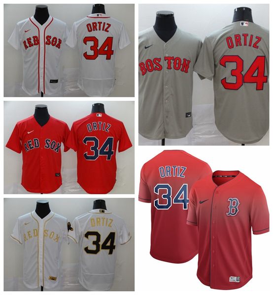 

2020 Бостон RedSox Джерси 34 Дэвид Ортис Джерси Величественный Альтернативный Флот Изогните Основание Подлинный Коллекция Бейсбол Джерси 323