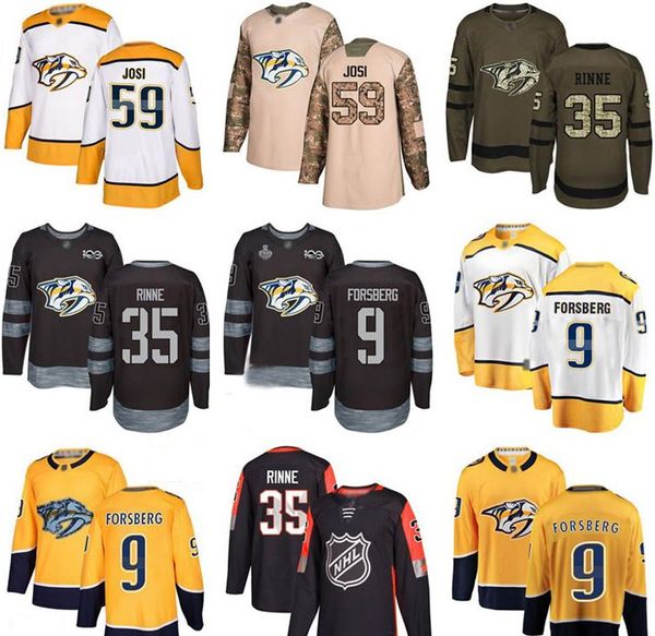 

пользовательские нэшвилл джерси 92 райан johasen 32 пекка ринне 59 йоси 9 форсберг 33 viktor арвидссон 95 дюшен флаг сша, Black;red