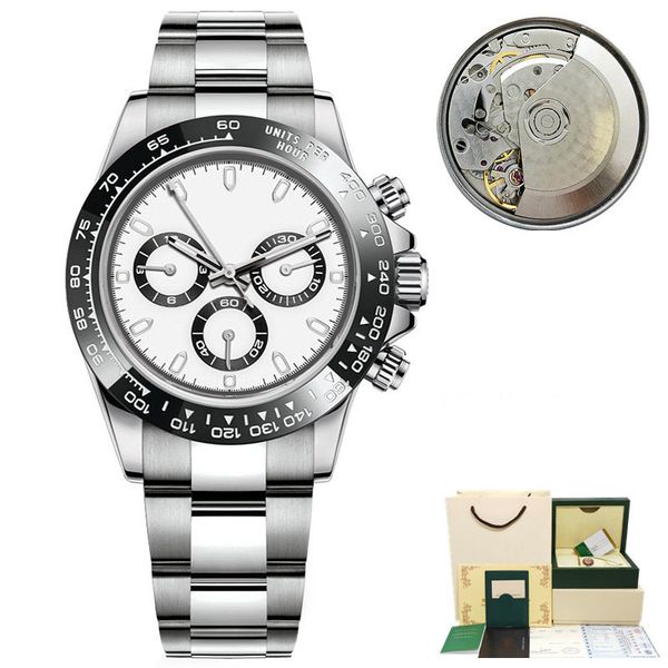

designer watch 7750 chronograph function automatic movement watch n 904l steel case glide lock clasp strap mens watches waterproof 18 style, Slivery;brown