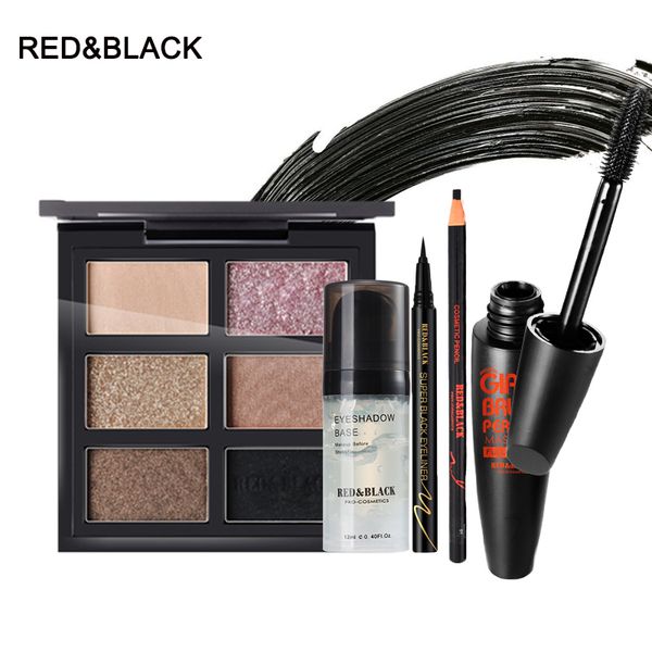 

redblack makup набор инструментов, включая матовые тени для век грунтовка 4d волокна тушь для ресниц карандаш для бровей подводка для глаз м