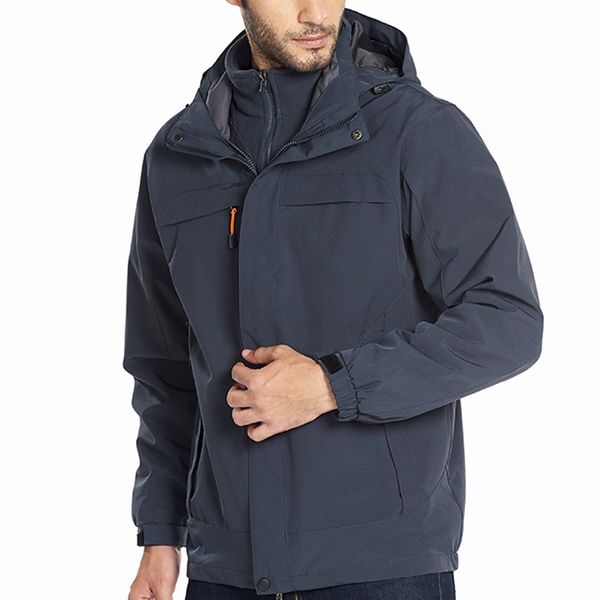 

куртка мужчины водонепроницаемая ветровка осень повседневная мода быстросохнущий дышащий спорт открытый coat теплая зима спорт куртка, Black