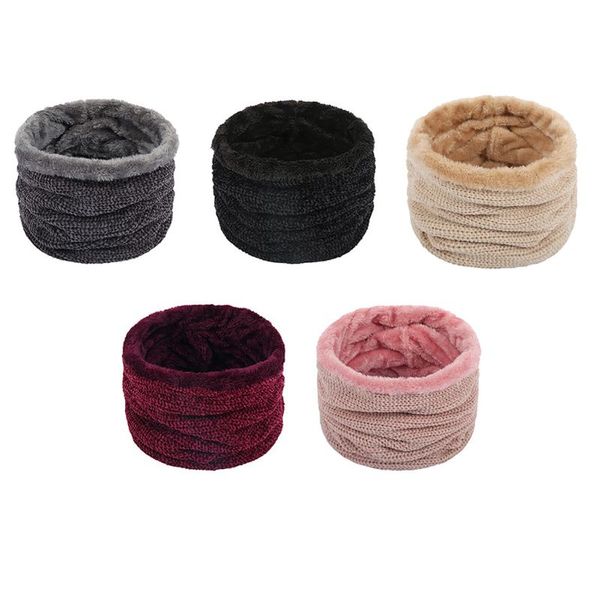 

mountaineering collar solid color plus fluffy wool single-ring scarf plus velvet warm outdoor warm skiing bibs gs hs, Black