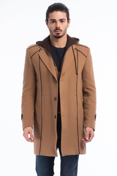 

dewberry male camel overcoat-1020001p8334, Black;brown