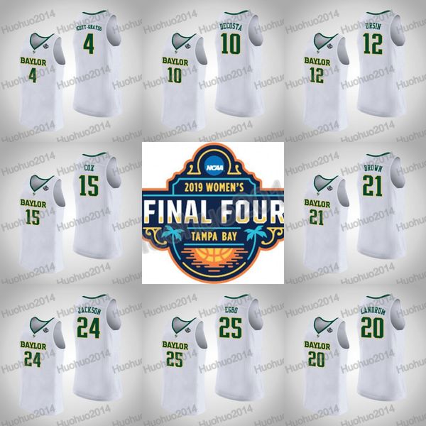 

Lady 2019 Final Four Champions Baylor Bears Lauren Cox Moon Ursin Aquira DeCosta Honesty Scott-Grayson Juicy Landrum Basketball Jersey