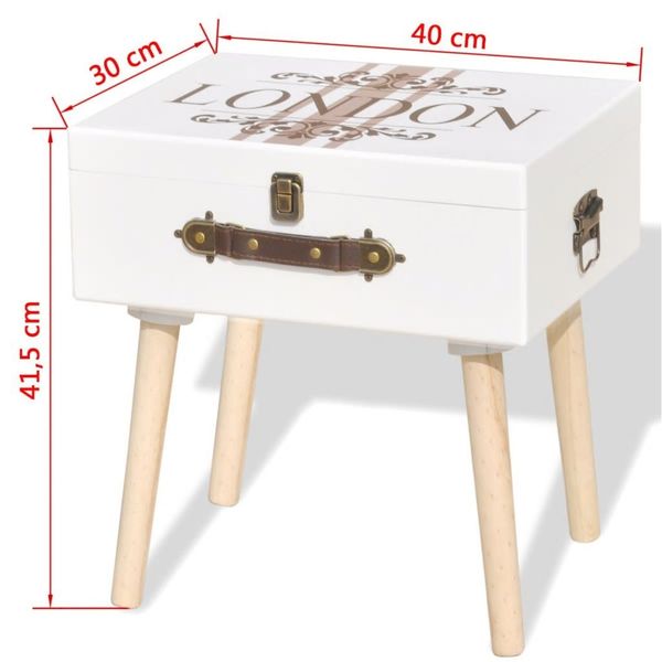 

side cabinet 40x30x41.5 cm white living room furniture