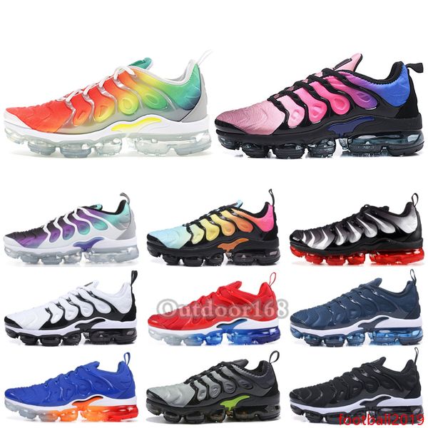 

tn plus men women running shoes rainbow grape black white wolf grey hyper blue 2019 brand designer shoes sport sneakers size 36-45
