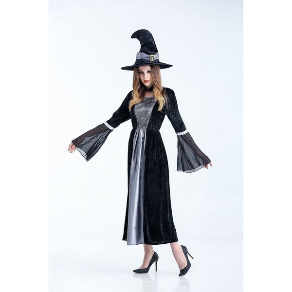 

women designer costumes clothing witch cosplay stage pack nightclub theme party costume halloween horror witch cosplay costume, Black;red