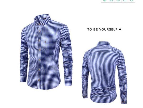 

designer shirts long sleeve square collar mens slim shirts contrast color males casual shirts plaid print mens, White;black