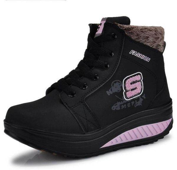 

running shoes outdoor thermal plush sport shoe for girls, Black;white