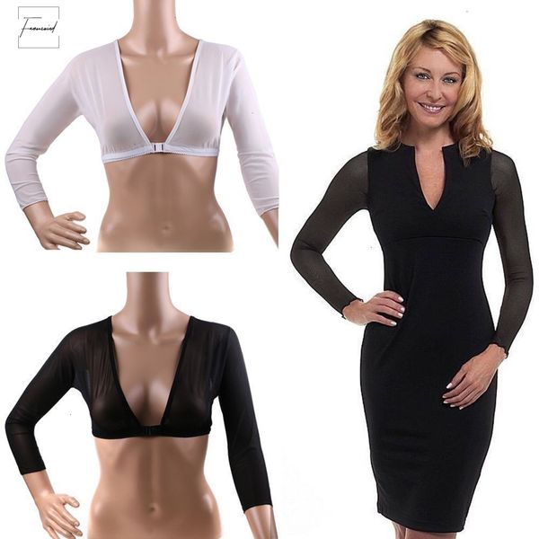 

amazing arm acrylic shapers sleeve shapewear crop slimming control trainer body shaper fashion women arm drop shipping black, Black;white