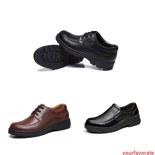 

whosale 2019 mens shoes men business dress up leather shoes triple black winter plus velvet korean casual shoe