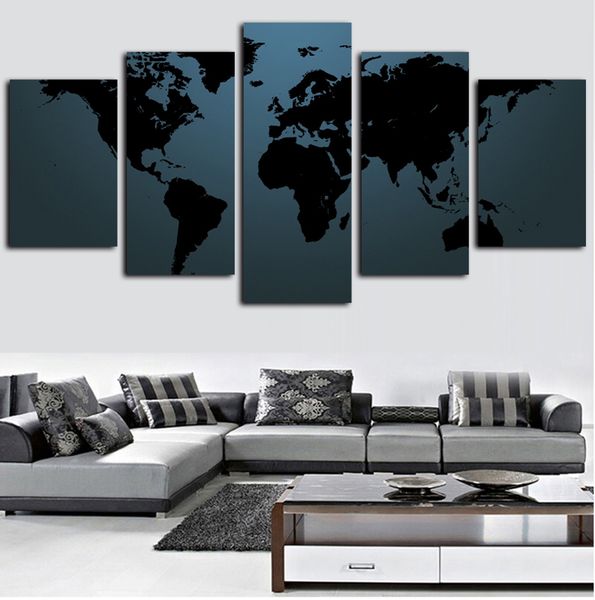 

5 panels canvas wall art abstract world map picture hd print on canvas oil painting modern giclee artwork wall decor
