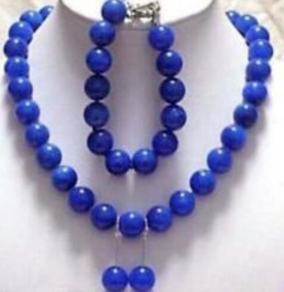 

new 10mm beads jewelry necklace 17" & bracelet 7.5" & earrings set, Silver