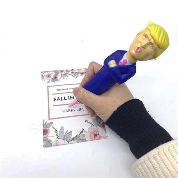 

squishy pen donald trump jumbo slow rising soft oversize squeeze toys anti stress kids cartoon relieve decompression toy funny pens e11402