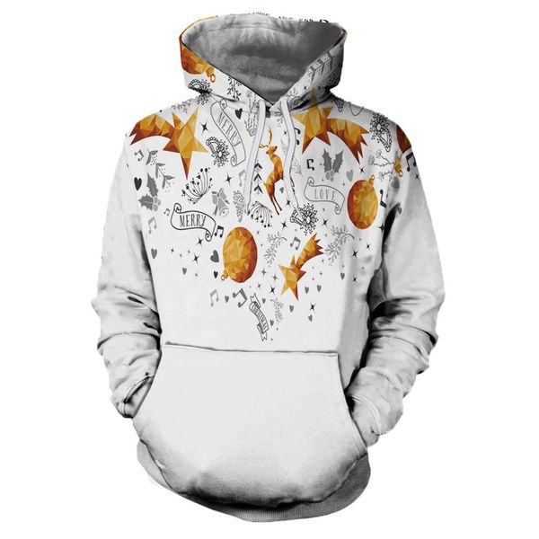 

men's hoodies & sweatshirts winter men hooded pullover funny christmas reindeer loves 3d print white party long sleeve clothes, Black