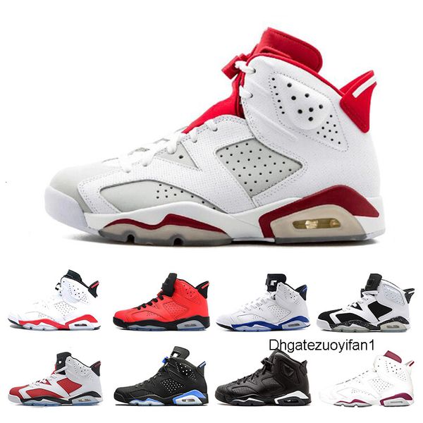 

rushed 6 6s alternate angry bull black cat carmine basketball shoes mens oreo high white infared sport blue unc sneakers size 7-13