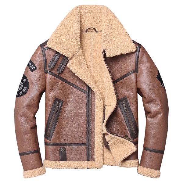 

2019 brown людей неподдельная толстые shearling пальто плюс размер xxxxl русская зима slim fit natural мотоциклов шуба бесплатная доставка, Black