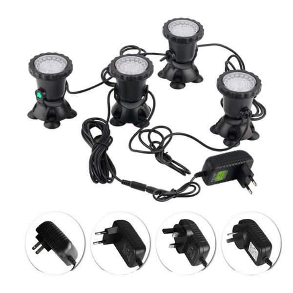 

4pcs waterproof rgb 36 led underwater spot light for swimming pool fountains pond water garden aquarium fish tank spotlight lamp