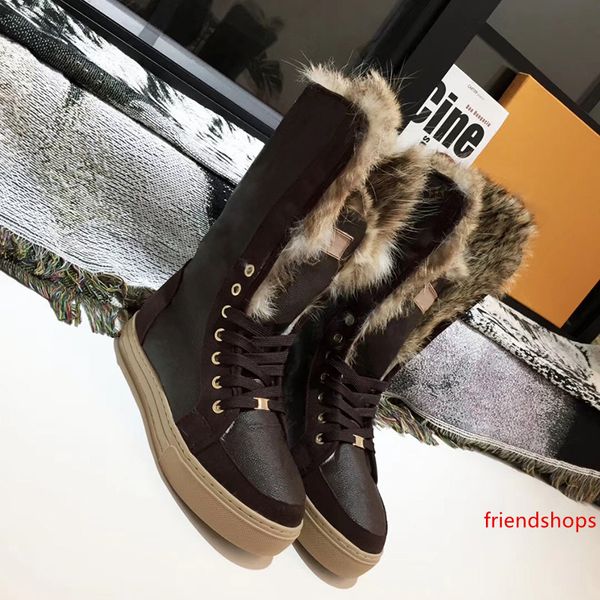 

brand designer genuine leather women fur boots suede snow boots 100% rabbit warm winter shoes for fashion luxury woman knee high boots w1