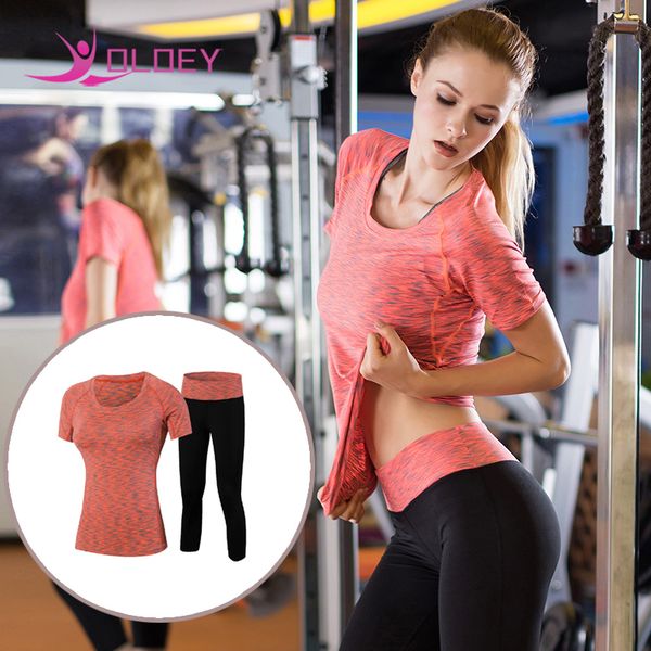 

2 шт quick dry йога установить бег спортивная compression shorts фитнес колготки женщины t-shirt спортивный костюм tracksuit для женщин