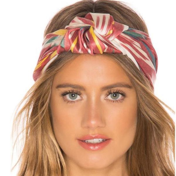 

boho style women turban twist knot head wrap headband stripe twisted knotted hairband hair accessories for women bandanas, Silver