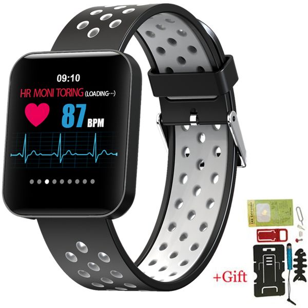 

2019 ogeda s88plus smart watch ip67 waterproof tempered glass activity fitness tracker heart rate monitor men women smartwatch, Slivery;brown