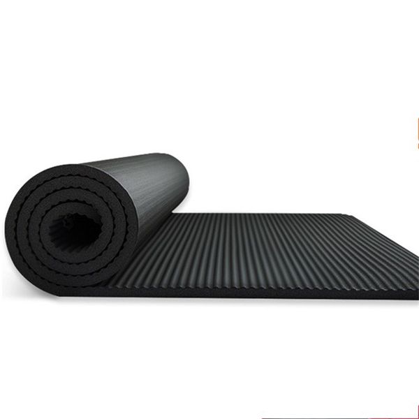

men beginner yoga mat widen thickening lengthen non slip gym cushion black daily exercise body building pad 28hyd1