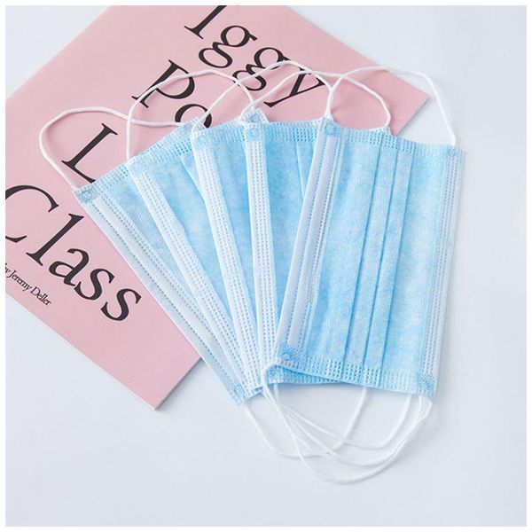 

50pcs disposable mask 3 layer earloop dust mouth masks cover 3ply non-woven anti dust mask soft breathable safety face masks