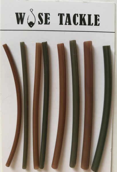 

10pcs wise tackle heating shrink tube for carp fishings rigs in darkgreen or brown 1.0mm 1.5mm 2.0mm 2.5mm for fishing tackles