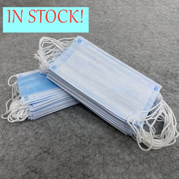 

in stock dhl disposable mask 100pce 3-layer non-woven face mask dustdrop proof protection breathy comfortable safety masks