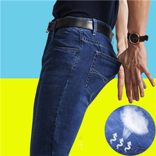 

2019 new men's fashion jeans spring and autumn slim straight cylinder classic jeans for men trousers male denim pants, Blue