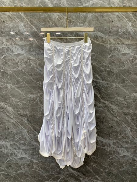 

2020 spring new women's wild lace flowers pleated skirt 0505, Black