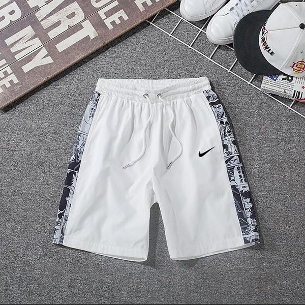 

summer mens shorts fashion brand beach shorts with letters casual drawstring men underwear men's short pants 2 colors s-2xl wholesale, Black