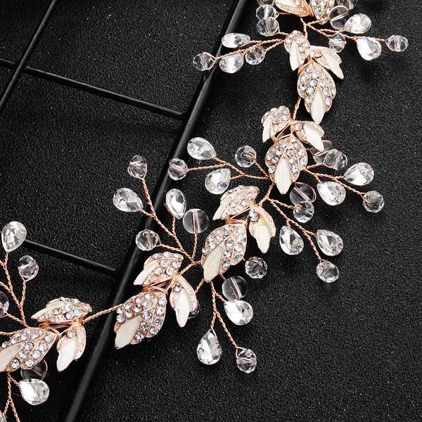 

2020 rhinestone flower wedding headbands ivory pearl bridal headpieces hair jewelry, Golden;white