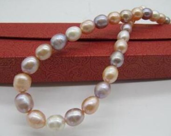 

ll&lt;&lt;&lt;genuine natural aaa12-10mmmulti-color baroquesouthsea pearl necklace 18, Silver