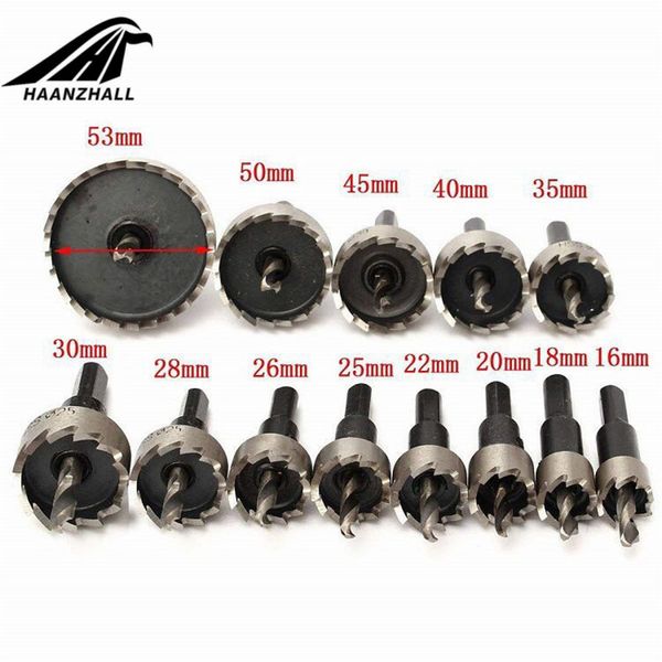 

12pcs 15-50mm hss drill bit set holesaw hole saw cutter drilling kit hand tool for wood stainless steel metal alloy cutting