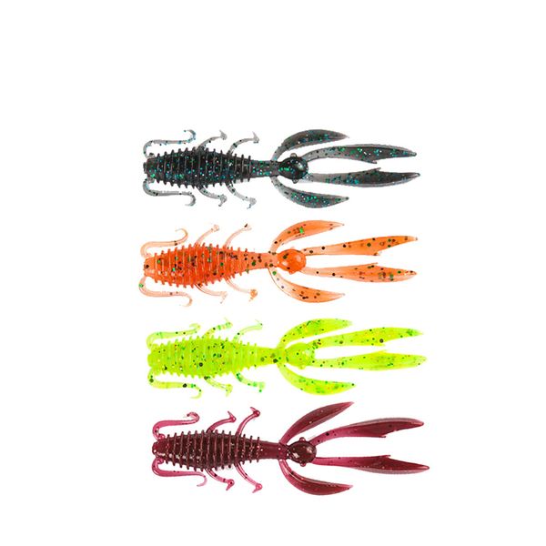 

wholesale 10 pcs/lot 6 colors bamboo shrimp lures soft plastic bait 2.5g 75mm artifical fishing lure