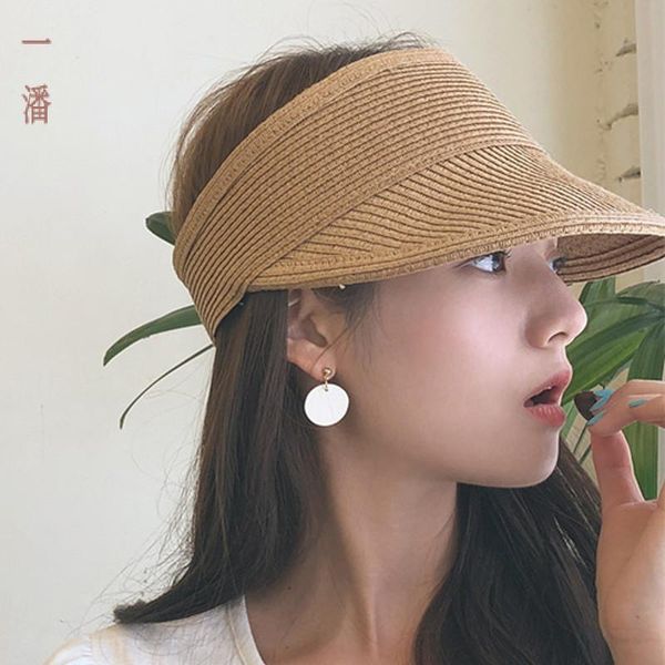 

fashion design summer elegant casual minimalist artsy breathable foldable visor grass air-hat beach hat for men and women, Blue;gray