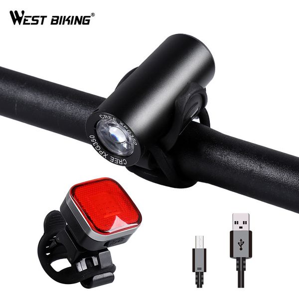 

west biking cycling front + rear lights usb rechargeable 350 lume bicycle front lights mtb road bike warning lamp taillight