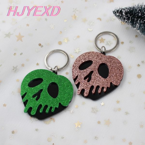 

4pcs)50mm acrylic poison apple keychain halloween party gift black green glitter apple snow white 7 laser cutout-kc011, Silver