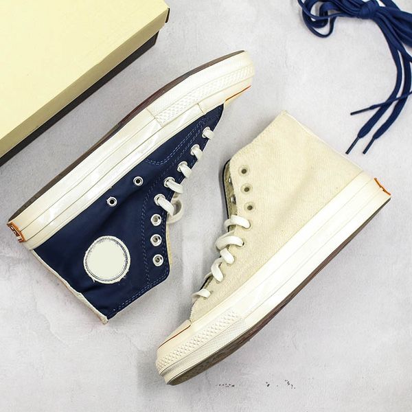 

2019 New Footpatrol X Convase Chuck 70 High Canvas Shoes Comfortable Designer Shoes Beige White And Blue Skateboard Shoes Fashion Sneakers