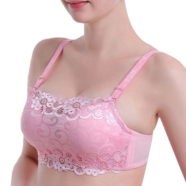 

anti emptied bra gather breast push up underwire support chest women wrapped chest lace bras newest, Red;black