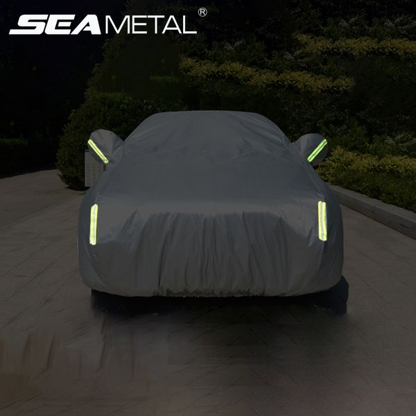 

car covers reflective strip outdoor waterproof protection cover universal for sedan suv protector cover for car auto accessories