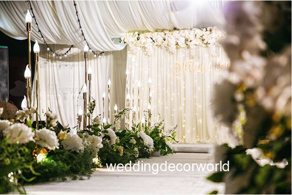 Neuer Stil Großhandel Hochzeitseinladungen indische Hochzeit Bühnendekoration Mandap mit Bleilicht für Hintergrund decor0875