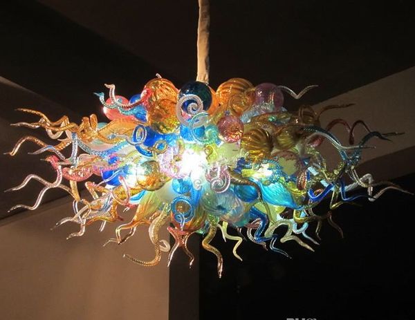 

elegant led colored lamps chandeliers pendant light energy saving modern bubble art decor handmade blown galss hanging chain chandelier