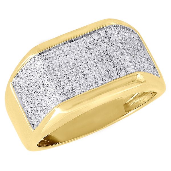 

Бриллиантовое мизинец кольцо 10K желтого золота мужская проложить набор круглой о