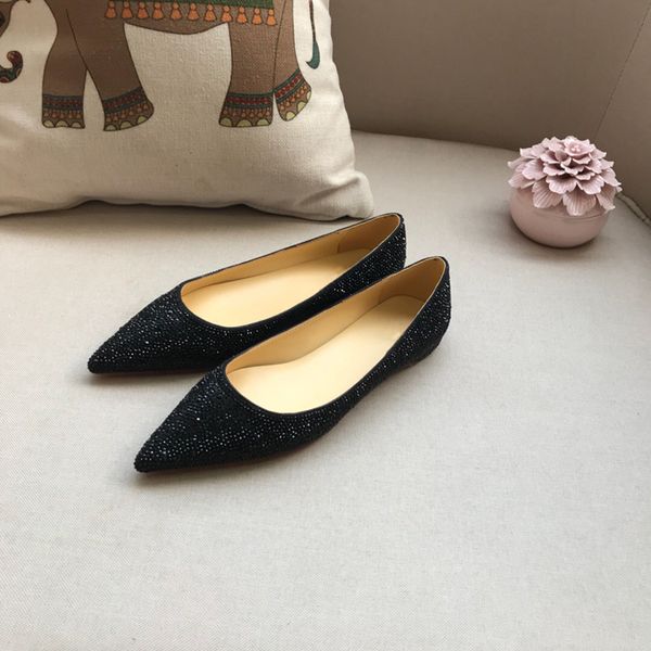 

women designer high heels shoes red bottom real leather crystal pointed toes pumps 8cm wedding shoes party dress shoes sz 35-40, Black