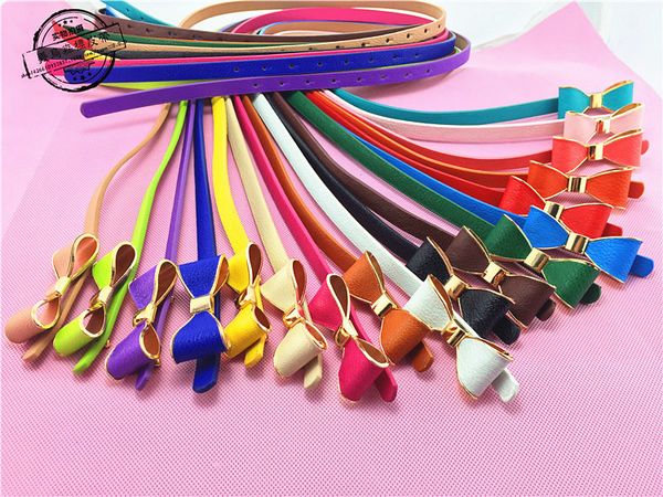 

korean fashion ladies thin belt bow decoration small belt ladies, Black;brown